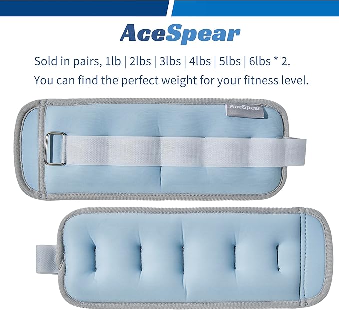 AceSpear Ankle Weights for Men Women Wrist Weights 2 * 1lb 2lbs 2lbs 3lbs 3lbs 4lbs 4lbs 5lbs 5lbs 6lbs 6lbs Leg