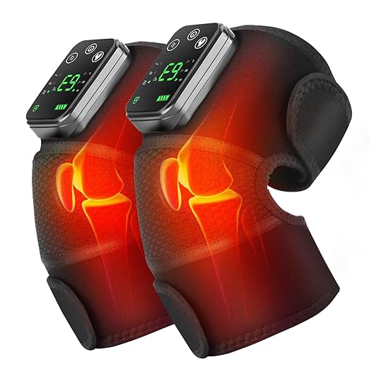 Heated Knee Massager for Pain Relief, Portable Knee Brace with Heat to Keep Knee Warms, Knee Heating Pad for Shoulder Elbow Knee 3 in 1 with Vibration
