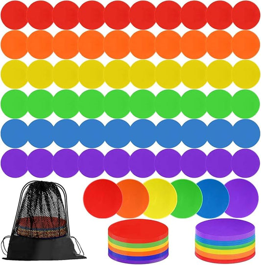 60 Pcs Poly Spot Markers Non-Slip Rubber Floor