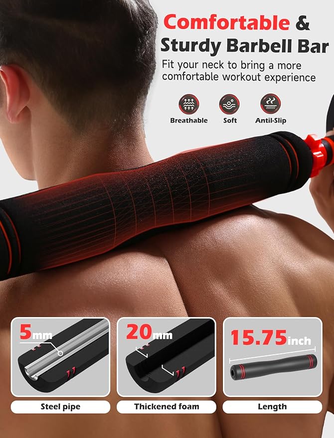 Adjustable Dumbbells, 20/30/40/55/60/70/80/90lbs Free Weights Dumbbells Convertible 2 or 3 in 1 Set Used as Barbell, Kettlebells, A Pair of Lightweight for Home Gym