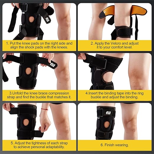 Hinged Knee Brace For Meniscus Tear - Adjustable Knee Support for Knee Pain Removable Side Knee Stabilizers and Gel Pads Effective Relief Arthritis Tendinitis Pain For Men and Women
