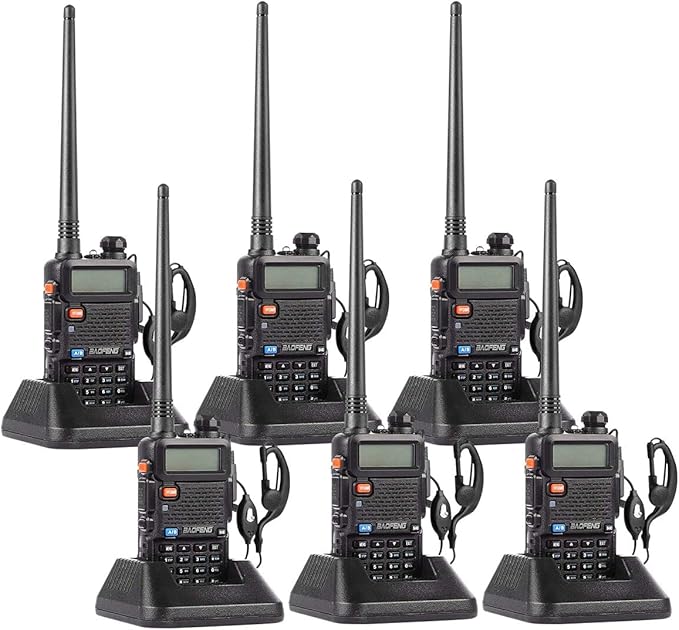 6 Pack Nicama Baofeng UV-5R Dual Band Two 144-148/420-450Mhz Walkie 1800mAh Li-ion