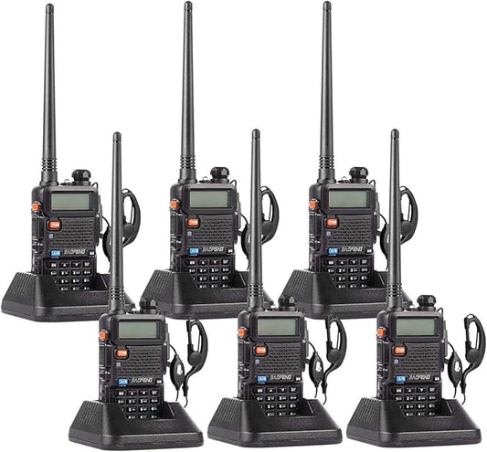 6 Pack Nicama Baofeng UV-5R Dual Band Two 144-148/420-450Mhz Walkie 1800mAh Li-ion