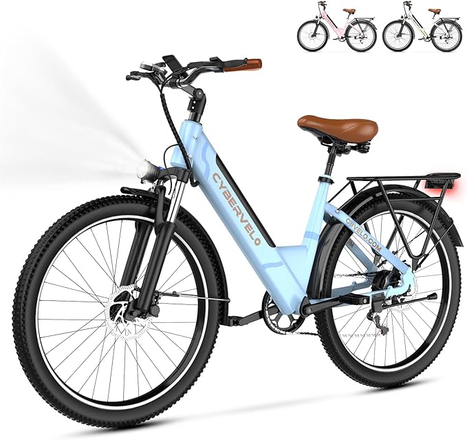 1000 Peak Electric Bike for Adults,up 80 Miles Removable Battery Ebike, 26" Electric E Bike with 7-Speed,Adult Electric Bicycles for Commute Beach Snow Womens All Terrain