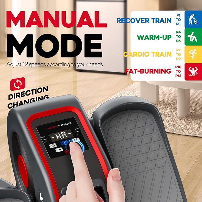 KeppiFitness Under Desk Elliptical Machine, Ellipse Leg Exerciser for Home Equipment, Mini Elliptical Machine for Seniors, Electric Seated Pedal Exerciser for Leg Exercise with Remote Control