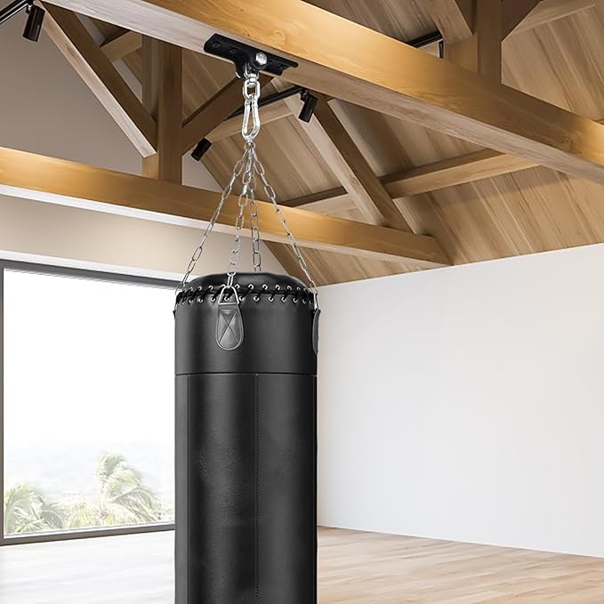 Heavy Punching Boxing Bag Hanger, Wall Ceiling Heavy Bag Mount Wood Beam Hook, Heavy Bag Hangers Brackets 360° Rotating for Boxing Muay Thai Training, Aerial Yoga Swing & Hammock
