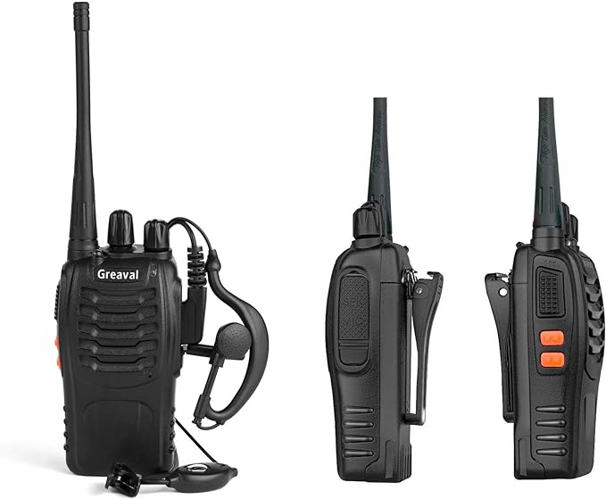 Long Range Walkie Talkies Rechargeable Two-Way Radios with Earpiece 16-Channel UHF 400-470MHz (Pack 6)