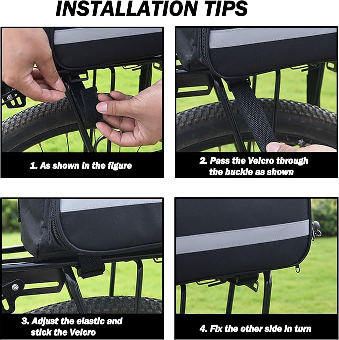 27L Adjustable Bike Pannier Bag with Hidden Rain Cover, 360° Reflective Strips, Multi-Functional Bicycle Saddle Bag for Grocery Shopping, Commuting, Cycling & Travel, Handheld & Crossbody Design