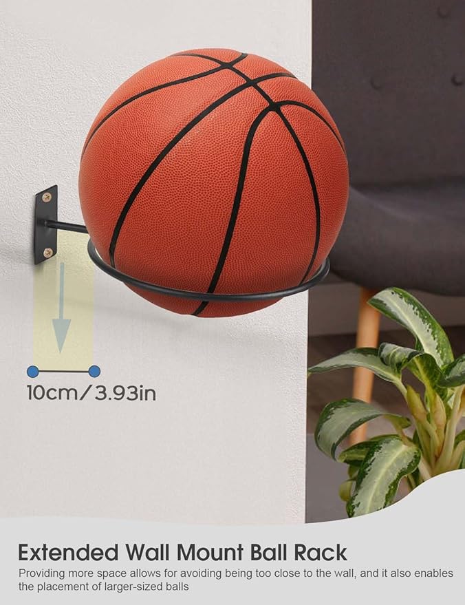 4Pcs Football and Basketball Holder Wall Mount Metal
