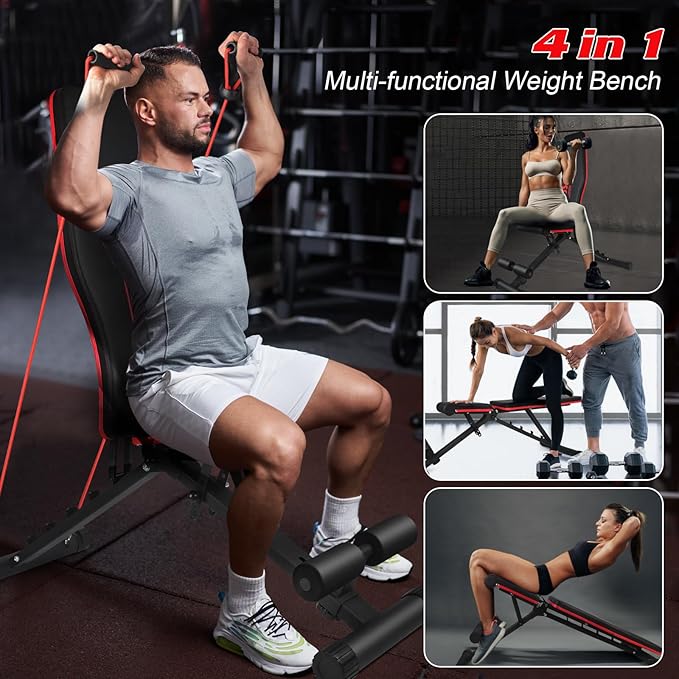 Adjustable Weight Bench Foldable 660 Lb 3 Sec