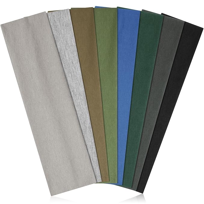 Headbands for Women Non Slip - Stylish Sports Hair Bands for Women's Hair - Soft Cotton Cloth Stretchy Headbands for Women for Yoga, Outdoor Exercise Running