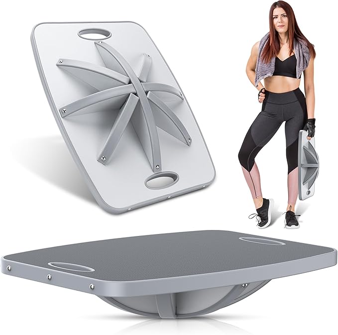 Advanced Wood Balance Board, Portable Non-Slip 500lb Rocking Board for Standing Desk, Physical Therapy, Yoga Practice, Core Strength Stability Balance Training Board for Men, Women, Kids and Seniors