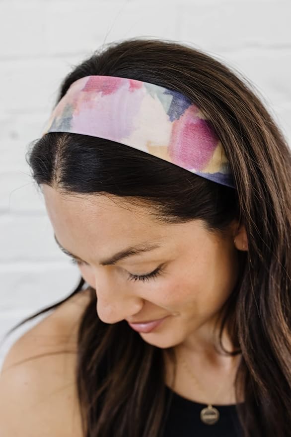 Maven Thread Women's 2" Wide Non Slip Sweat-Wicking Headband for Exercise and Yoga, 2-Pack