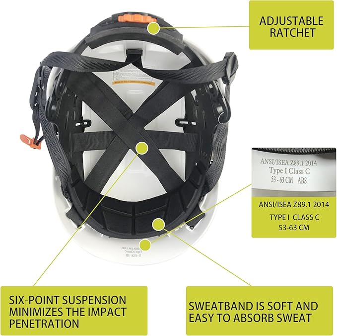 Hard Hat Safety Helmet Construction Industrial Head Protection ANSI Z89.1 CE EN397