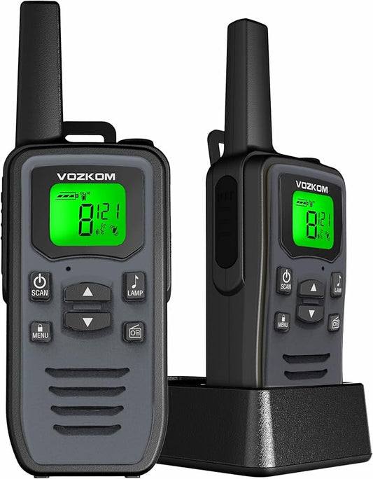 Long Range Gray Walkie talkies 2 Way 50 Channel 142 Privacy