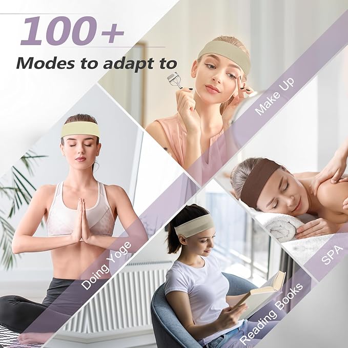 Headbands for Women Non Slip - 7PCS Fashion Sports Hair Bands for Women's Hair, Soft Cotton Cloth Stretchy Headbands for Women for Workout Yoga Running