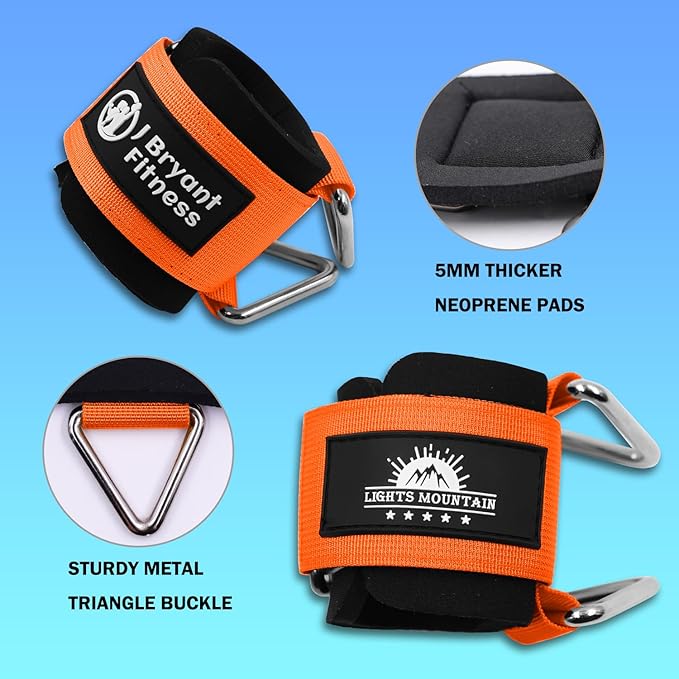 Adjustable Wrist Cuffs Neoprene Padded Straps for Cable Machines Strength Training Equipment