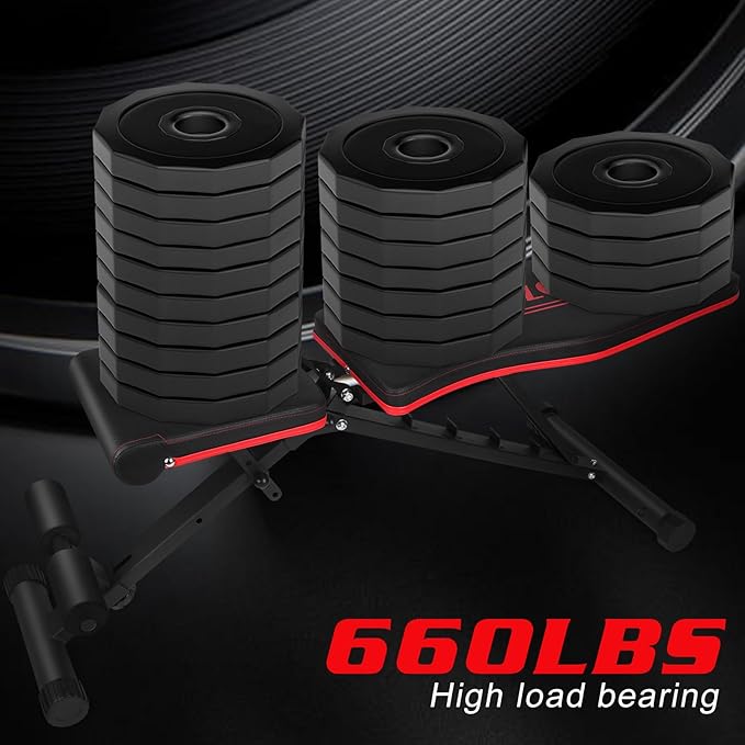 Adjustable Weight Bench Foldable 660 Lb 3 Sec