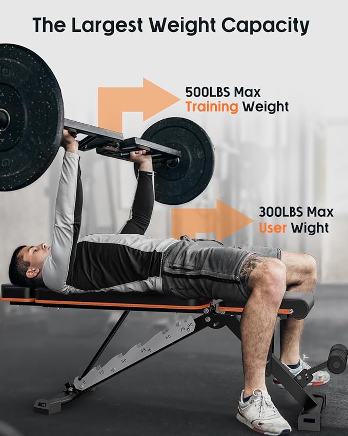 Lusper Weight Bench for Home Gym 700LB/800LB Weight