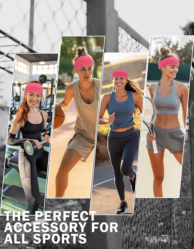 Headbands for Men & Women, Sweat Headband Non-Slip Sweatband Sports Running Cycling Yoga Basketball Workout Football Training