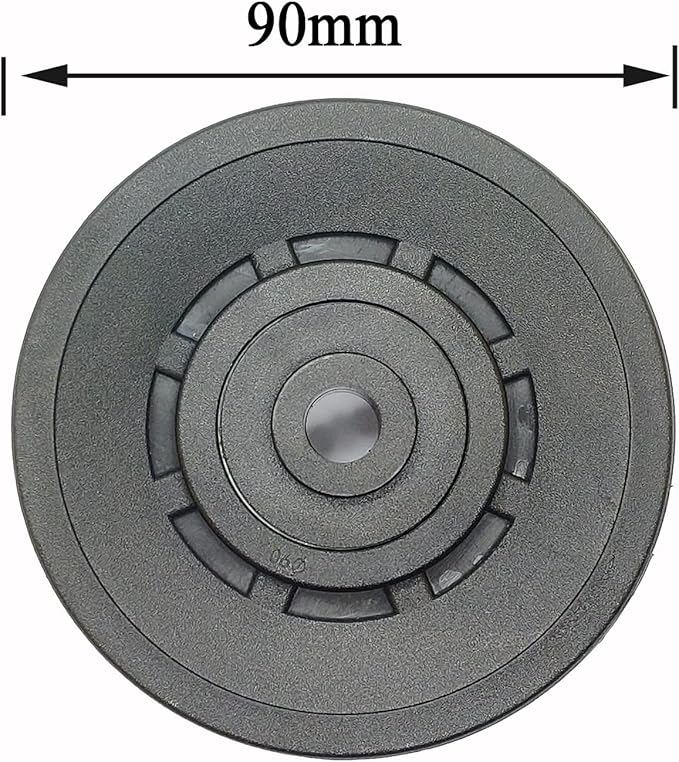 90mm Pulley Wheel Bearing Nylon - Grooved Edge Wearproof Pulleys for Cable Machine Part Home Gym Smith Machine Attachment Weight Lifting Door Garage