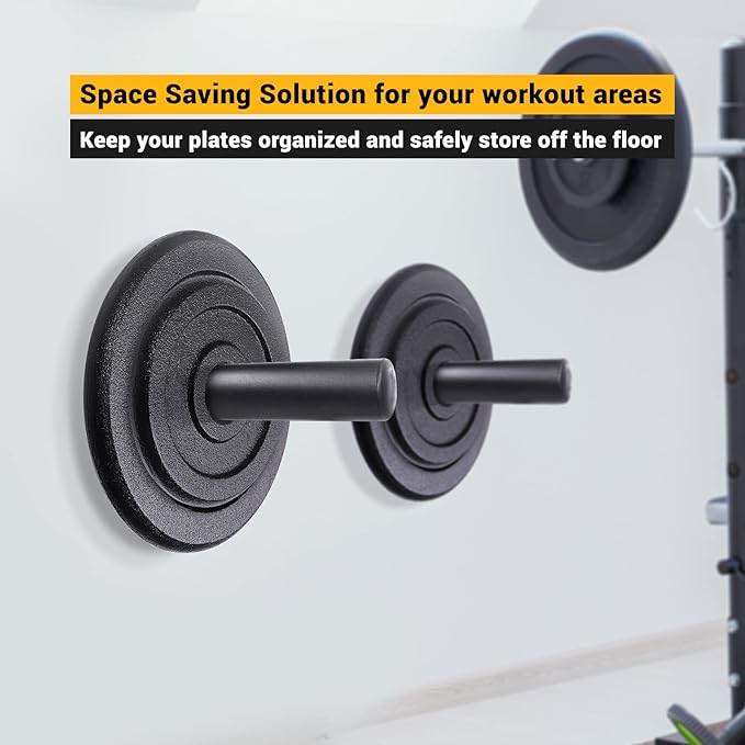 A2ZCARE Wall Mount Weight Plate Holder – Fits 2” Olympic Weight Plates
