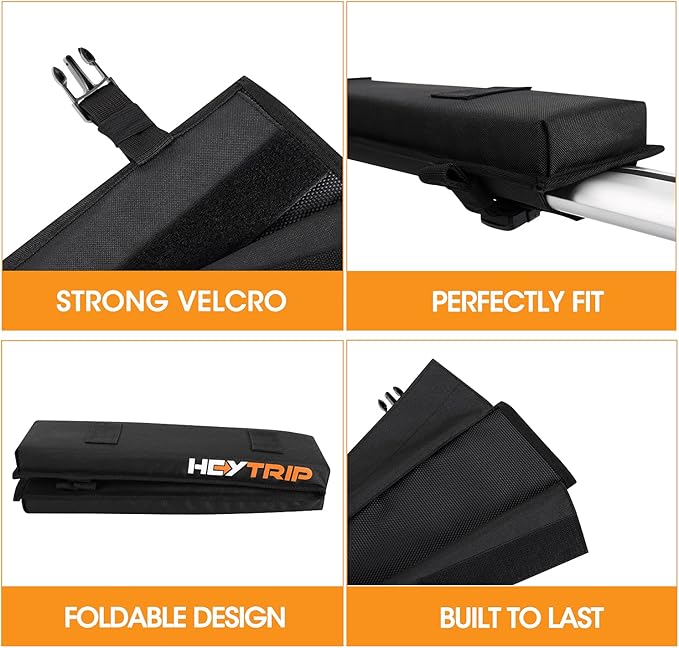 HEYTRIP Roof Rack Pads 30" Aero Crossbar Pads for Kayak/Surfboard/SUP/Canoe with 15FT Tie-Down Straps and Storage Bag