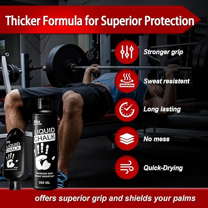 60ML Superior Grip Liquid Chalk Mess-Free Gym Chalk for Weightlifting, Gymnastics, Rock Climbing, Dancing, Dries in Seconds. Package May Vary.