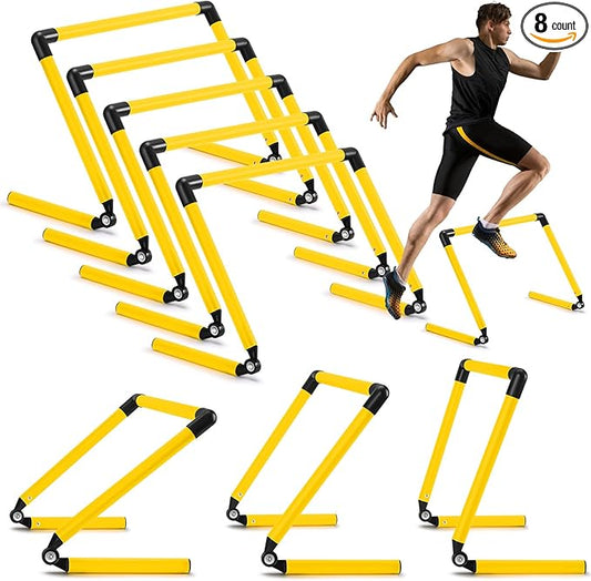 8 Pcs Adjustable Speed Training Hurdles 6" 9" 12" Speed