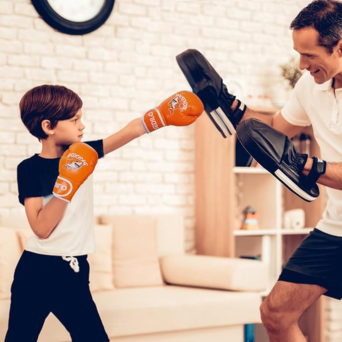 Kids Boxing Gloves, Youth Boxing Training Gloves for Kids 3-9 Year Boys and Girls, 4&6OZ Fighting Gloves, Punching Bag Kickboxing Thai Mitts MMA Training Sparring Gloves