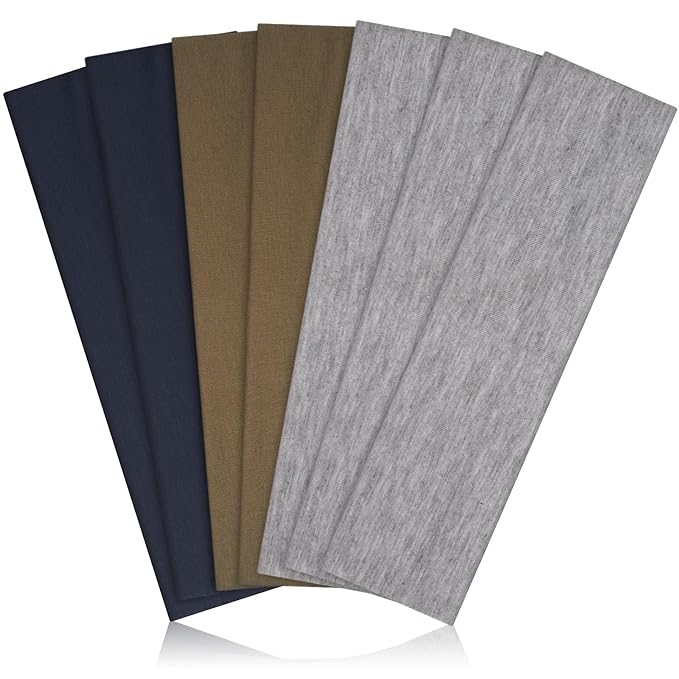 Headbands for Women Non Slip - 7PCS Fashion Sports Hair Bands for Women's Hair, Soft Cotton Cloth Stretchy Headbands for Women for Workout Yoga Running