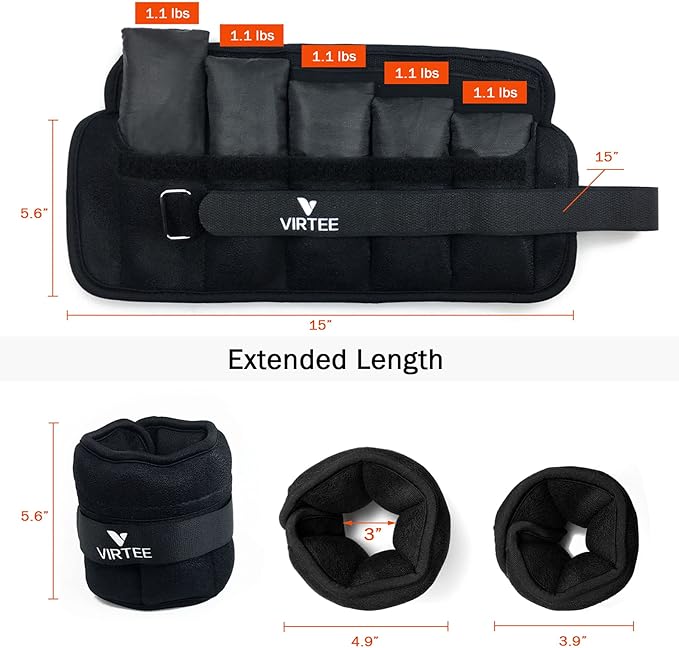 Adjustable Ankle Weights for Women Men Kids 1-5/11 lbs(1 lbs(1 Pair)