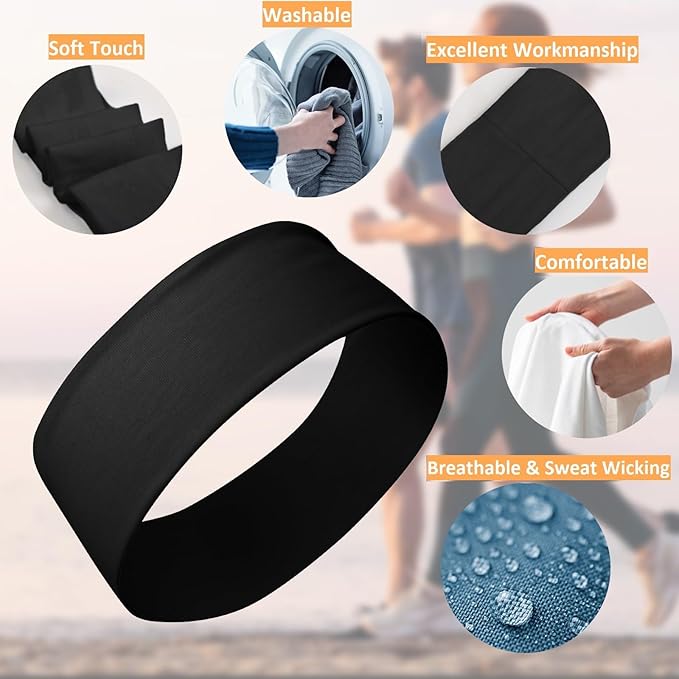 Headbands for Women Non Slip Women Sport Headbands, Sweat Headbands for Workout Yoga Running, Stretchy Hair Bands for Women's Hair