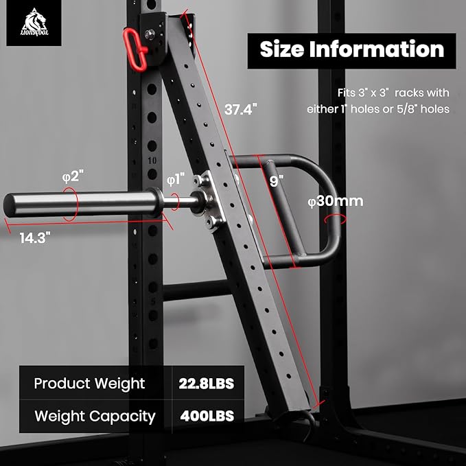 LIONSCOOL Dual Function Lever Arm Belt Squat Attachment 400lbs Capacity,