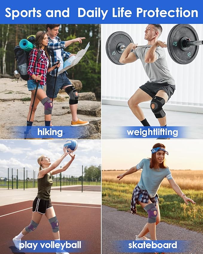 ABYON Knee Brace for Men & Women, Maximum Support with Triple Side Stabilizers & Patella Gel Pads for Knee Pain Support and Fast Recovery, Wraparound Y-Strap Targets Support for Meniscus Tear, ACL, Arthritis Relief - Please Check How To Size Video