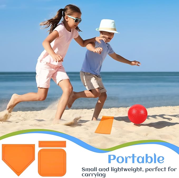 Hiboom 12 Pcs Dodgeball Set with Bases Playground 6 Bouncing 5 Rubber 1 Ball