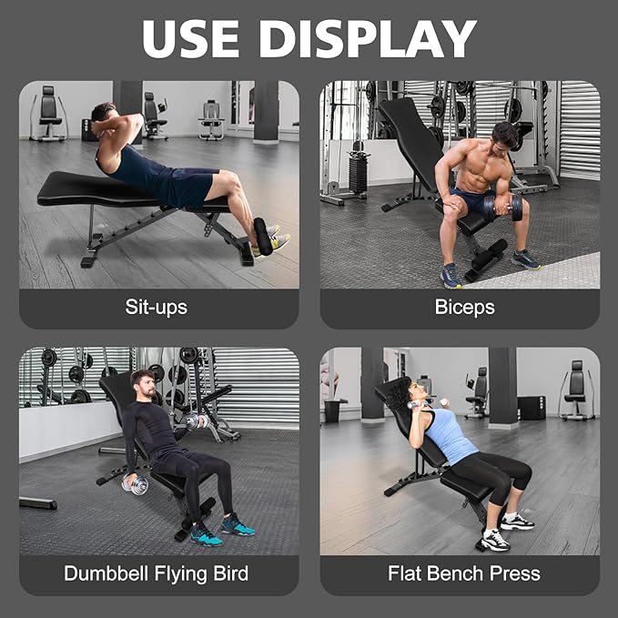 Adjustable & Foldable Weight Bench Press 600LBS Strength