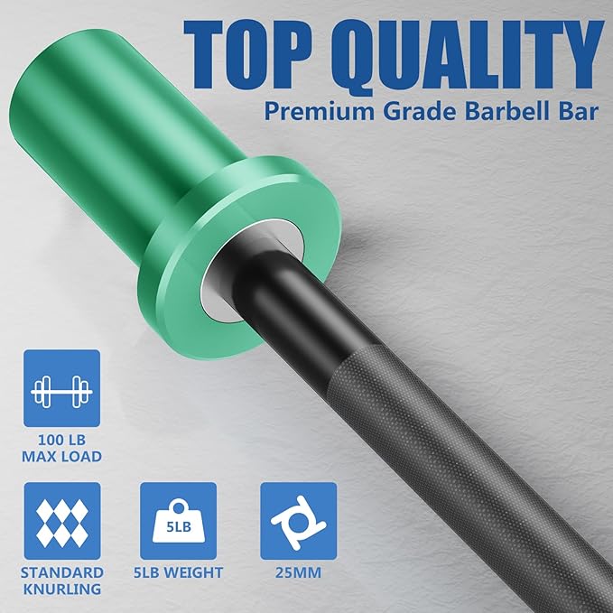 5LB Mini Barbell Bar Beginner Women Kid Bar