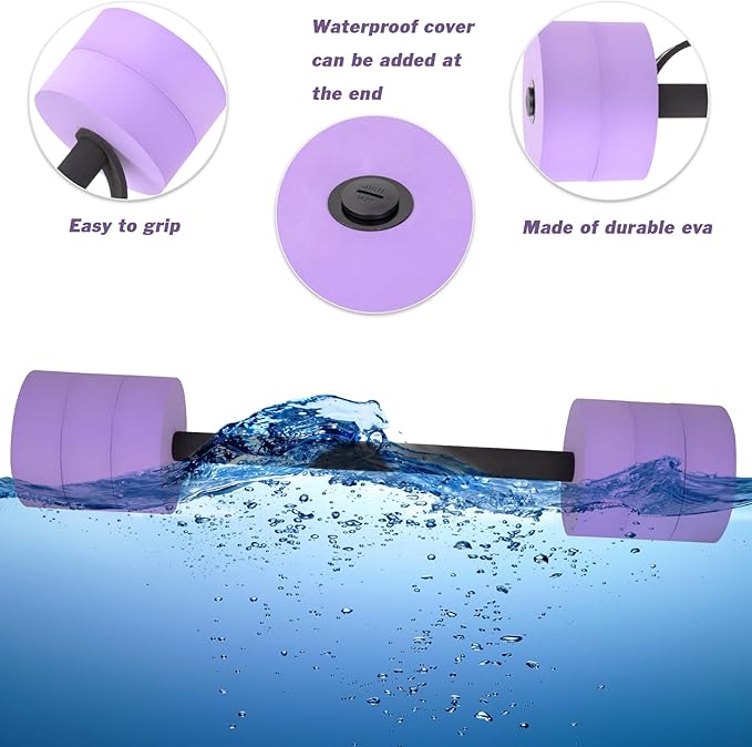 Hikeen Aquatic Exercise Dumbbells Water Dumbbell Pool Resistance Aquatic Fitness Barbells with 4 High-Density EVA Foam Pool Weights Dumbbells, for Water Aerobics Weight Loss