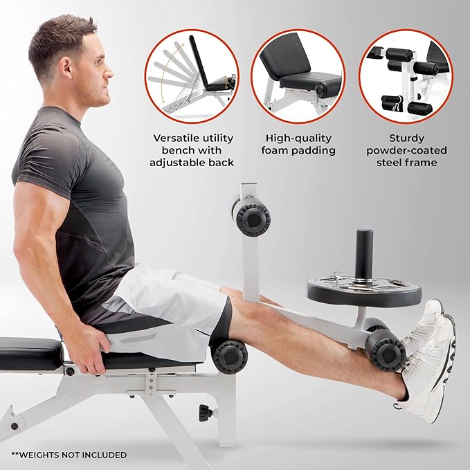 Marcy Adjustable Weight Bench w/Dual Leg Developer for Home Gym Workouts