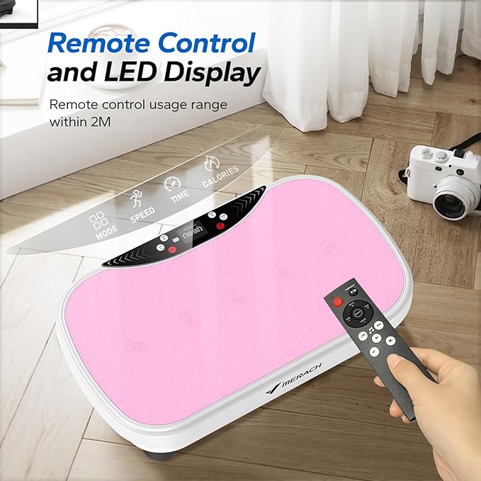 MERACH Vibration Plate Exercise Machine, Vibration Plate with Bluetooth and LED Display, Vibrating Plate Exercise Machine for Women Men, Workout Equipment for Home
