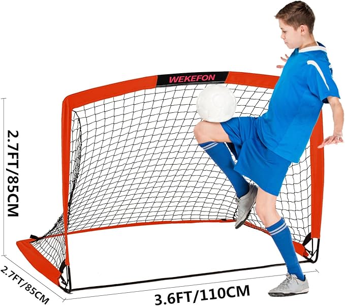 WEKEFON Soccer Goals 2 - 3.6'x2.7' Portable