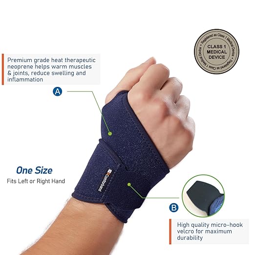 Adjustable Wrist Brace - for Joint Pain, Arthritis, Sprains, Strains, Instability, Gym, Sports, Golf, Tennis, Basketball - Adjustable Compression - One Size – fits left or right hand
