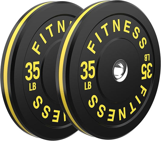 2 Inch Bumper Plates，10-500lbs，Barbell Rubber Olympic Weight Plates Set for Home Gym, Strength Training & Weight Lifting, Multiple Options Colors