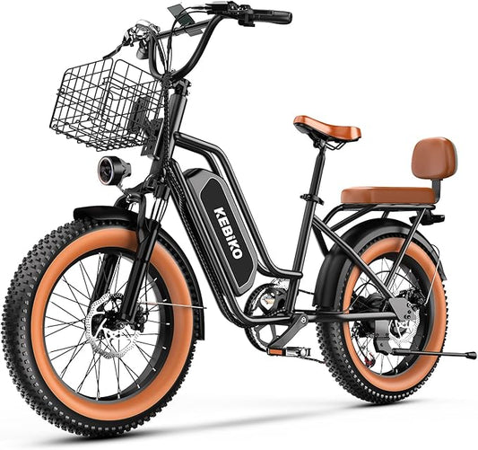1500W Electric Bike for Adults,48V 20/60Ah Removable Battery Max Range 80Miles & 30MPH Electric Bicycle,20''×4" Fat Tire Ebike,Adult Electric Bicycles for Commute Beach Snow,E-Bike UL Certified