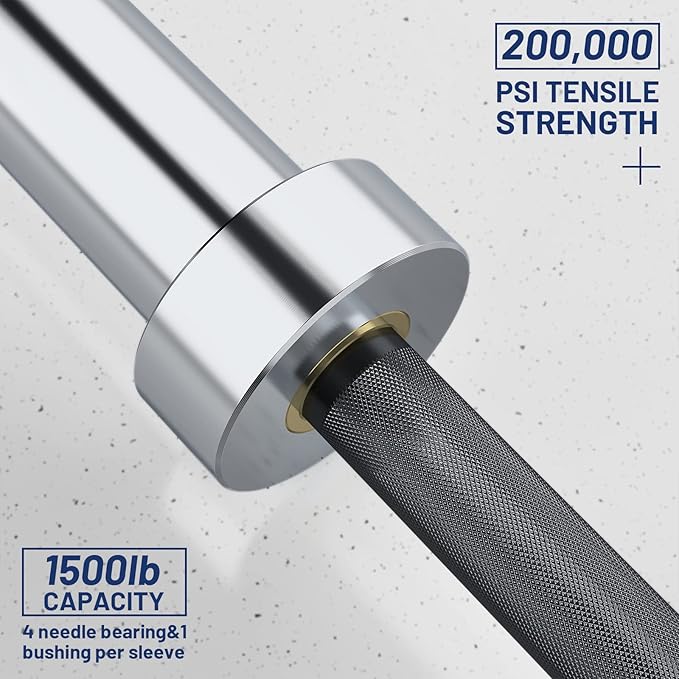 7ft Olympic Barbell Bar 45LB Load 1500-lbs Capacity Available 2" Olympic