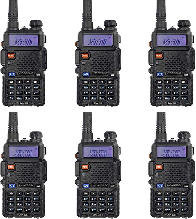 6 Pack Nicama Baofeng UV-5R Dual Band Two 144-148/420-450Mhz Walkie 1800mAh Li-ion