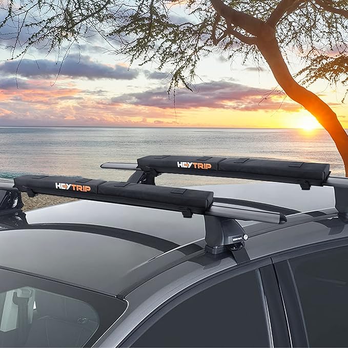 HEYTRIP Roof Rack Pads 30" Aero Crossbar Pads for Kayak/Surfboard/SUP/Canoe with 15FT Tie-Down Straps and Storage Bag