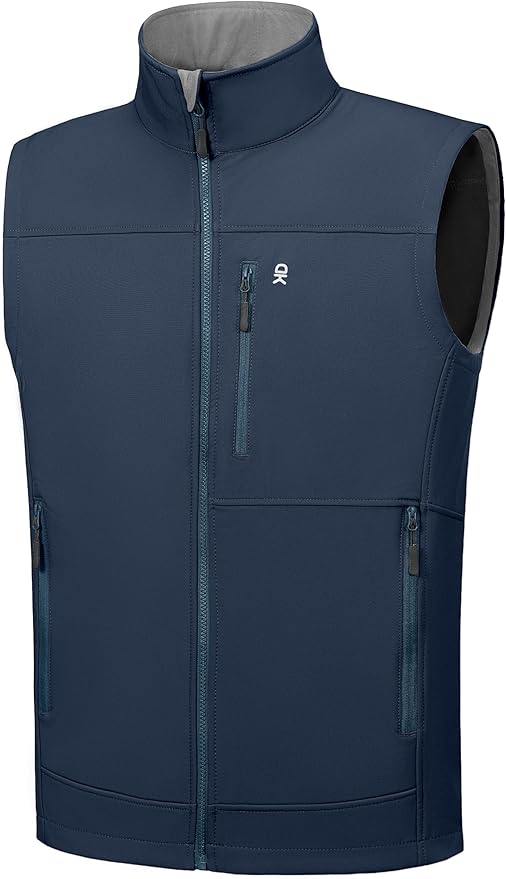 Little Donkey Andy Men's Golf Vest Warm Fleece Lining Hiking Vests Zip Up Sleeveless Outerwear Jacket
