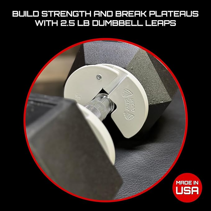 Micro Gainz Dumbbell Fractional 1.25lb Weight Plate, Ideal for Micro Loading, (Choose Color) 2 Piece Fractional Weight Plates, Designed for Dumbbell Training, Made In USA